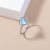 Simple Fashion Lake Water Sapphire Copper Ring Female Creative Ring main image 3