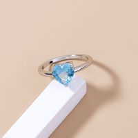 Simple Fashion Lake Water Sapphire Copper Ring Female Creative Ring main image 6