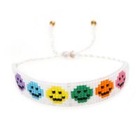 Niche Bohemian Spring And Summer New Colorful Smiley Face Beads Woven Bracelet main image 2