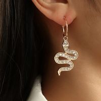 Boucles D&#39;oreilles En Forme De Serpent Cloutées De Strass De Mode Bijoux En Gros main image 1