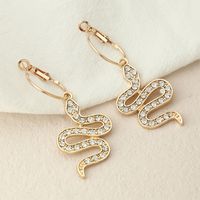 Pendientes De Gota En Forma De Serpiente Con Tachuelas De Diamantes De Imitación De Moda Al Por Mayor main image 5