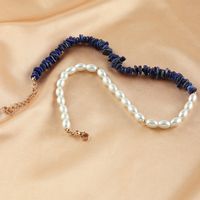 Cadena De Clavícula De Resina Con Collar De Perlas Azul Zafiro Estilo Bohemio main image 3