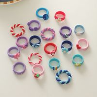 Simple Acrylic Ring Female Korean Color Heart Flower Index Finger Ring main image 3