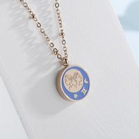 Stainless Steel Titanium Steel 18K Gold Plated Simple Style Plating Constellation Necklace main image 5