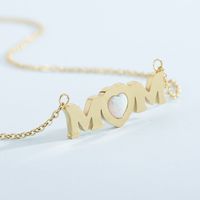 Stainless Steel 18K Gold Plated Plating Letter Necklace main image 3