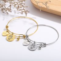 Fashion Simple Retractable Stainless Steel Heart-shaped Couple Bracelet main image 4