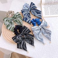 Korean Ethnic Printing Streamer Hair Scrunchies Leather Hair Circle main image 2