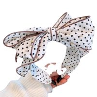 Vintage Contrast Color Cream Polka Dots Three-dimensional Bow Headband Wholesale main image 6