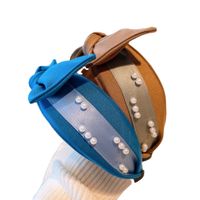 Retro-intarsien-perlenbogen-kontrastfarbe Breites Stirnband Großhandel main image 6