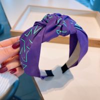 Retro Contrast Color Vitality Purple Heart Printing Combination Headband Wholesale main image 3