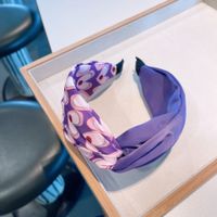 Retro Contrast Color Vitality Purple Heart Printing Combination Headband Wholesale main image 4