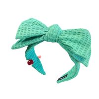 Simple Solid Color Waffle Double-layer Three-dimensional Bow Headband Jewelry main image 6