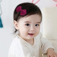 Children's Hair Accessories Simple Bow Ponytail Clip Solid Color Fabric Hair Clip main image 4