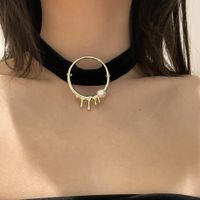 Mode Schwarze Halskette Barocke Perle Einfache Schlüsselbeinkette Aus Legierung main image 4