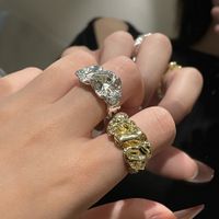 New Wrinkle Texture Alloy Ring Female Retro Tin Foil Geometric Ring main image 1