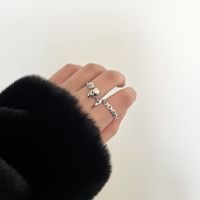 Koreanische Art Und Weise Retro-kette Schädel Hohl Metall Zeigefinger Offener Ring Weiblich main image 4