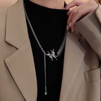 Fashion Titanium Steel Sweater Chain Hip-hop Butterfly Necklace main image 5