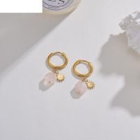 Korean Pink Stone Star Earrings Women's Exquisite Stainless Steel Earrings sku image 3