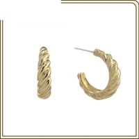 Retro Alloy C-shaped Twisted Irregular Geometric Stud Earrings Wholesale sku image 1
