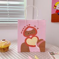 Cute Simple Cartoon Girl Paper Portable Shopping Packaging Bag sku image 3