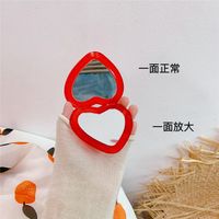 Cute Cherry Heart-shaped Handy Makeup Double-sided Portable Mirror sku image 1