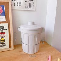 Desktop Small Trash Can Tube New Home Cute Cover Mini Storage Box sku image 4