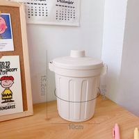 Desktop Small Trash Can Tube New Home Cute Cover Mini Storage Box sku image 5