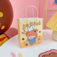 Cute Simple Cartoon Girl Paper Portable Shopping Packaging Bag sku image 3