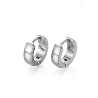 Simple Geometric Plain Titanium Steel Metal Hoop Earrings Wholesale sku image 3