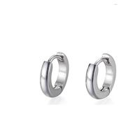 Simple Geometric Plain Titanium Steel Metal Hoop Earrings Wholesale sku image 4