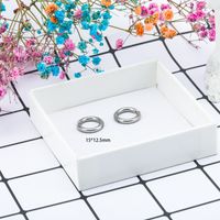 Simple Trendy Jewelry No Ear Holes Stainless Steel Earrings Wholesale sku image 1