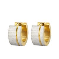 Vintage Round Ear Buckle Trend Full Gold Brushed Stainless Steel Earrings Wholesale sku image 3