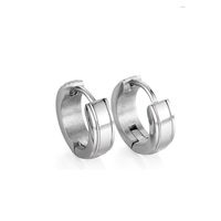 Simple Solid Color  Stainless Steel Geometric Hoop Earrings Wholesale sku image 1