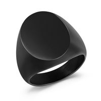 Fashion Men's Glossy Titanium Steel Geometric Thick Ring sku image 6