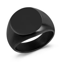 Fashion Men's Glossy Titanium Steel Geometric Thick Ring sku image 9