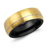 Fashion Classic Stainless Steel Men's Contrast Color Ring sku image 5