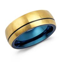 Fashion Classic Stainless Steel Men's Contrast Color Ring sku image 11
