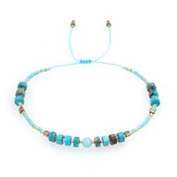 Bohemian Lake Blue Series Tila Beads Hand-beaded Small Bracelet sku image 1