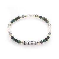 Bohemian Style Simple Green Crystal Tila Glass Beads Hand-beaded Bracelet sku image 1