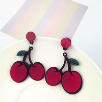 Exaggerated Fruit Lemon Strawberry Watermelon Acrylic Long Earrings Women sku image 1