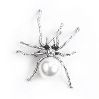 Fashionable Metal Imitation Pearl Spider Insect Corsage Alloy Brooch Clothing Accessories sku image 2