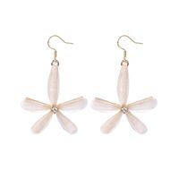 Fashion White Daisy Flower Pearl Tassel Earrings Wholesale sku image 1