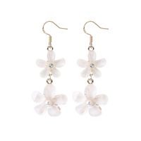 Fashion White Daisy Flower Pearl Tassel Earrings Wholesale sku image 3