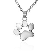 Cute Cat Paw Pendant Necklace Fashion Footprint Alloy Necklace sku image 1