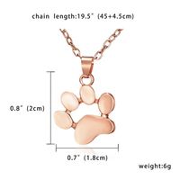 Cute Cat Paw Pendant Necklace Fashion Footprint Alloy Necklace sku image 2