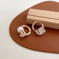 Fashion New Trendy Small Opal Copper Hoop Earrings Wholesale sku image 1