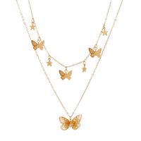 Simple Fashion Butterfly Star Multi-layer Alloy Necklace sku image 1