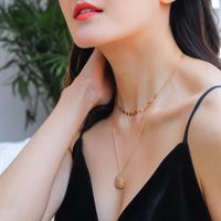 Simple Square Necklace Multi-layer Necklace Alloy Clavicle Chain sku image 1