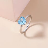 Simple Fashion Lake Water Sapphire Copper Ring Female Creative Ring sku image 1