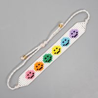 Niche Bohemian Spring And Summer New Colorful Smiley Face Beads Woven Bracelet sku image 1